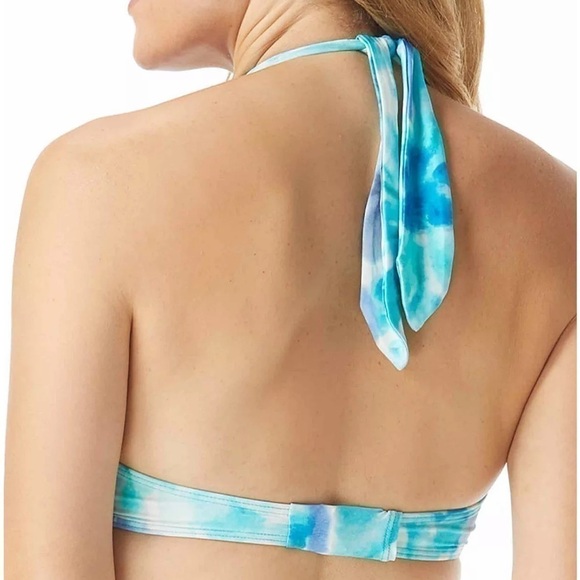 COCO REEF  Contours Cameo Printed Bra-Sized Halter Bikini Top 8/ 32C New Blue - Picture 5 of 11